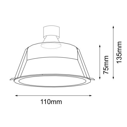 Shilo - Indbygningsspot 1xGU10/15W/230V sort