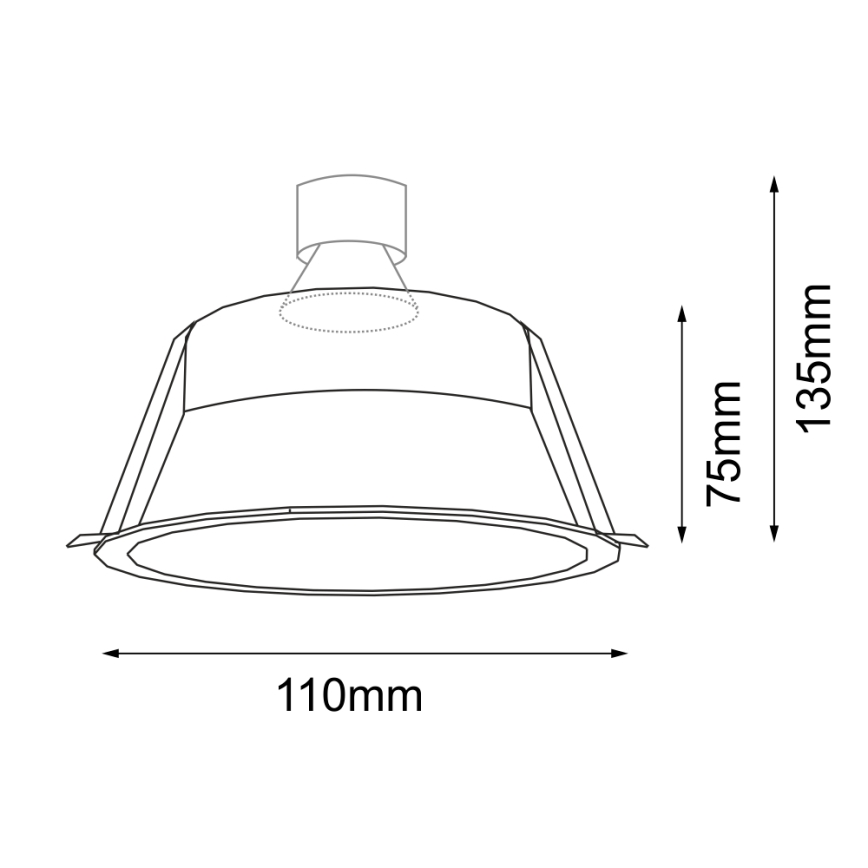 Shilo - Indbygningsspot 1xGU10/15W/230V sort