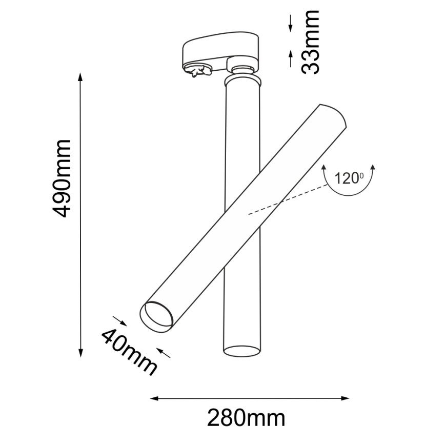 Shilo - Spotlampe til skinnesystem 1xGU10-MR11/15W/230V sort