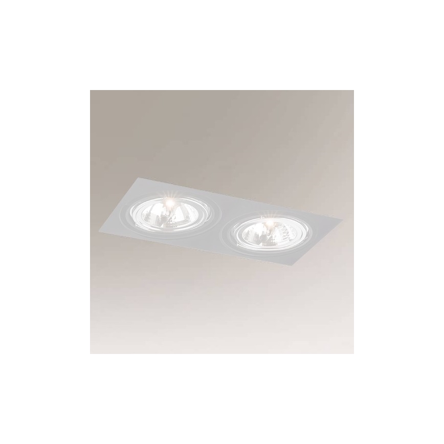 Shilo - Indbygningsspot 2xGU10/15W/230V hvid