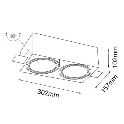 Shilo - Indbygningsspot 2xGU10/15W/230V hvid