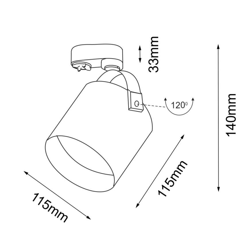 Shilo - Spotlampe til skinnesystem 1xGU10/15W/230V hvid