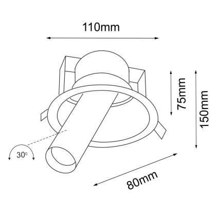 Shilo - Spotlampe 1xGU10/15W/230V diam. 11 cm sort