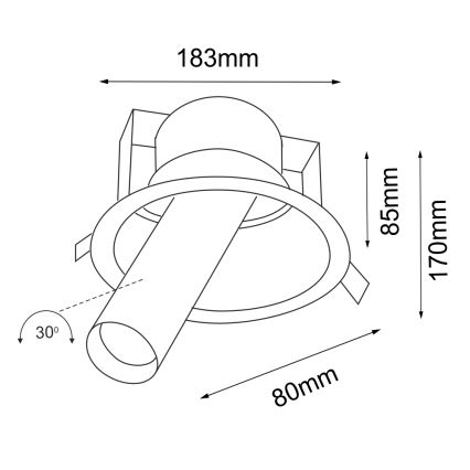 Shilo - Spotlampe 1xGU10/15W/230V diam. 18,3 cm sort