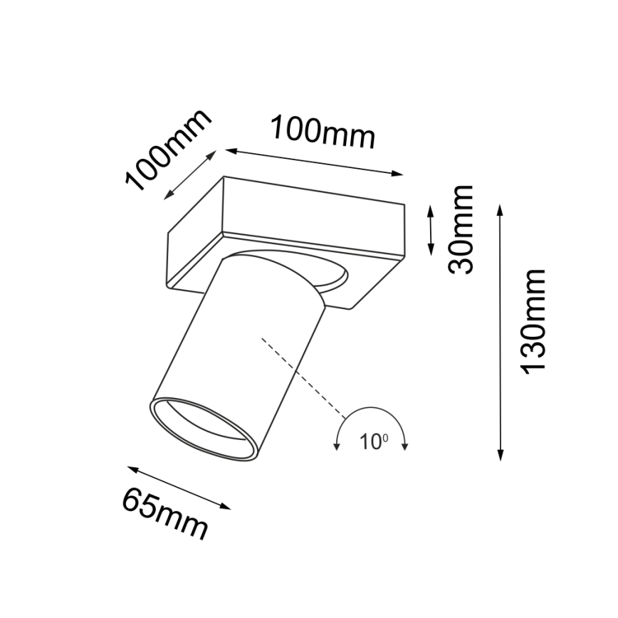 Shilo - Spotlampe 1xGU10/15W/230V sort