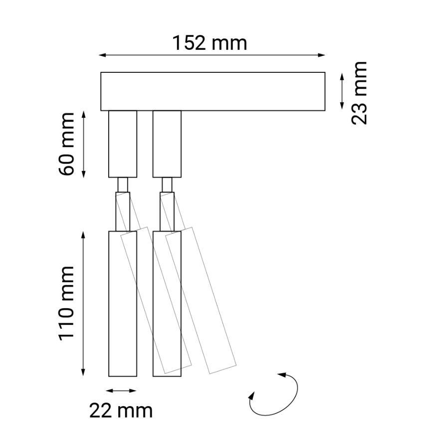 Shilo - Vægspot 2xG9/10W/230V sort