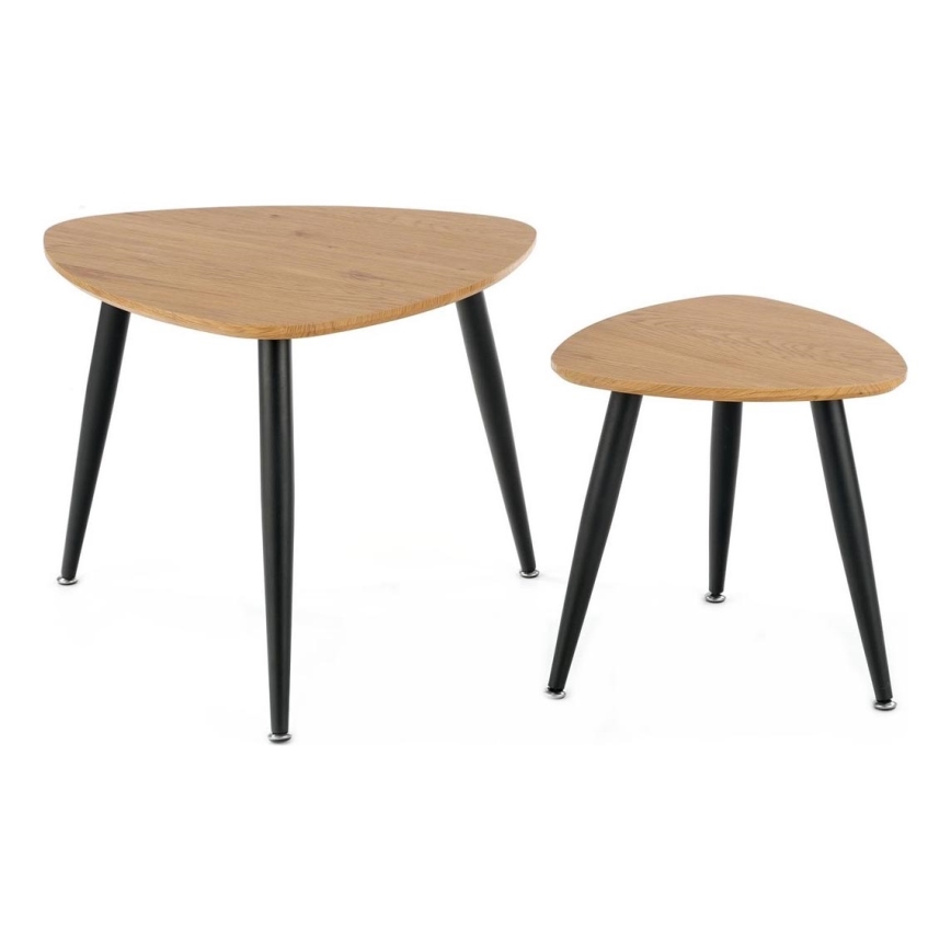 Sidebord 2 stk. NICEA diameter 40/60 cm gylden eg/sort