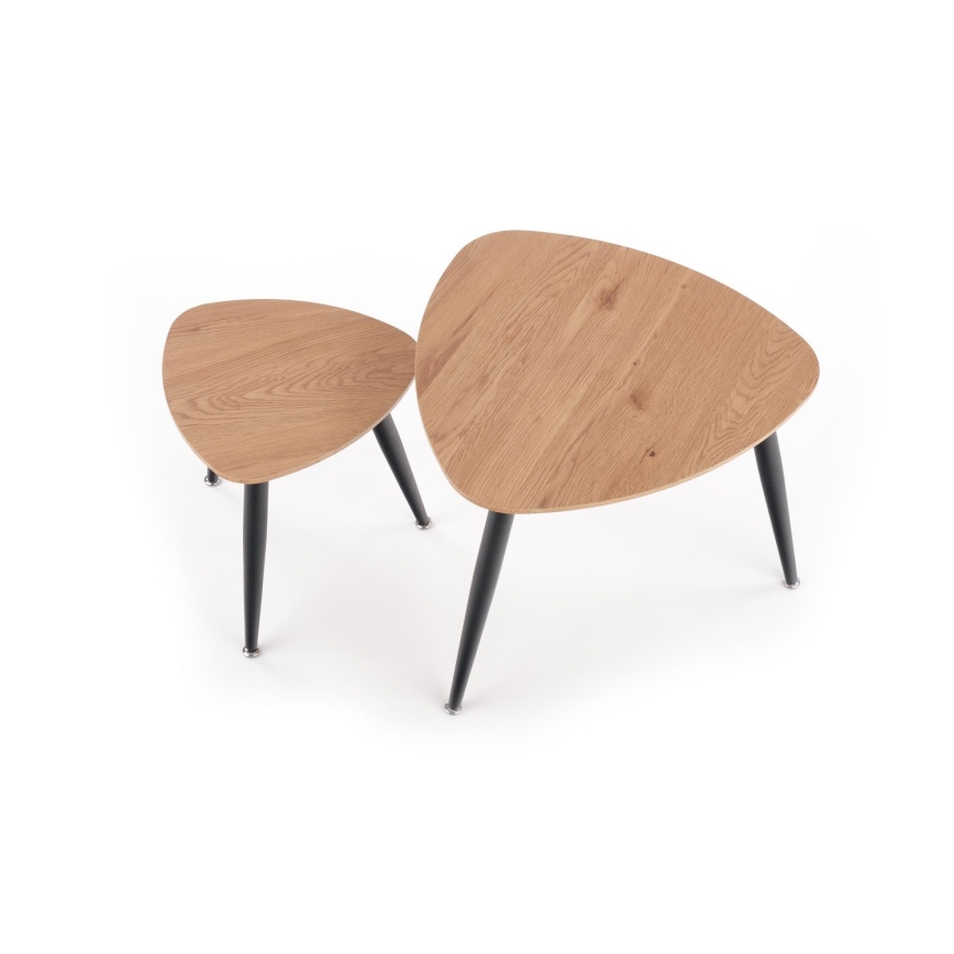 Sidebord 2 stk. NICEA diameter 40/60 cm gylden eg/sort