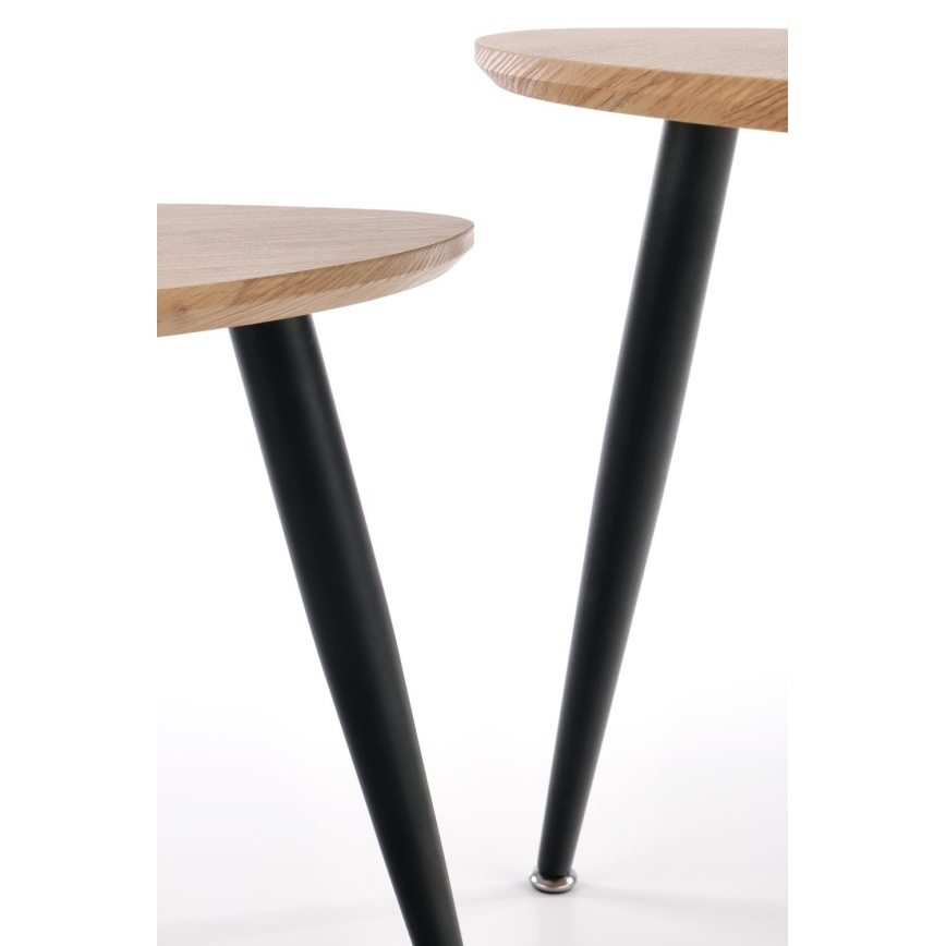Sidebord 2 stk. NICEA diameter 40/60 cm gylden eg/sort