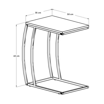 Sidebord 65x35 cm sort