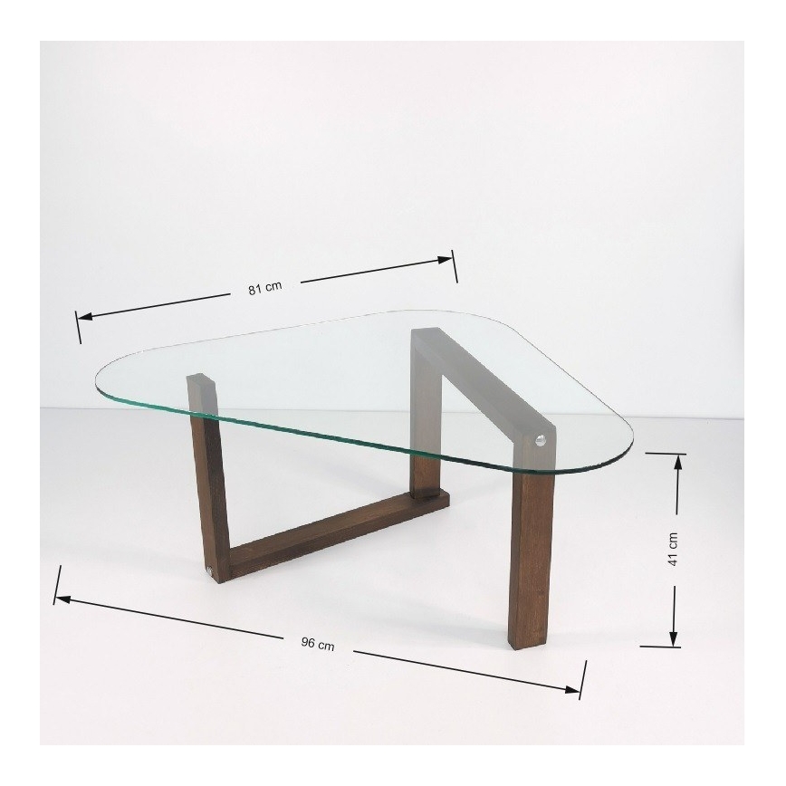 Sidebord CAM 41x96 cm brun/transparent