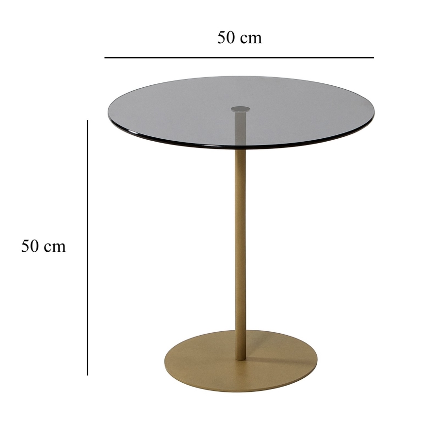 Sidebord CHILL 50x50 cm guldfarvet/sort