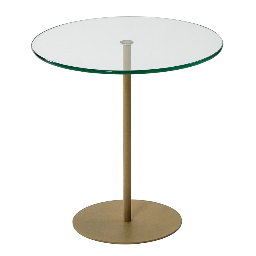 Sidebord CHILL 50x50 cm guldfarvet/transparent