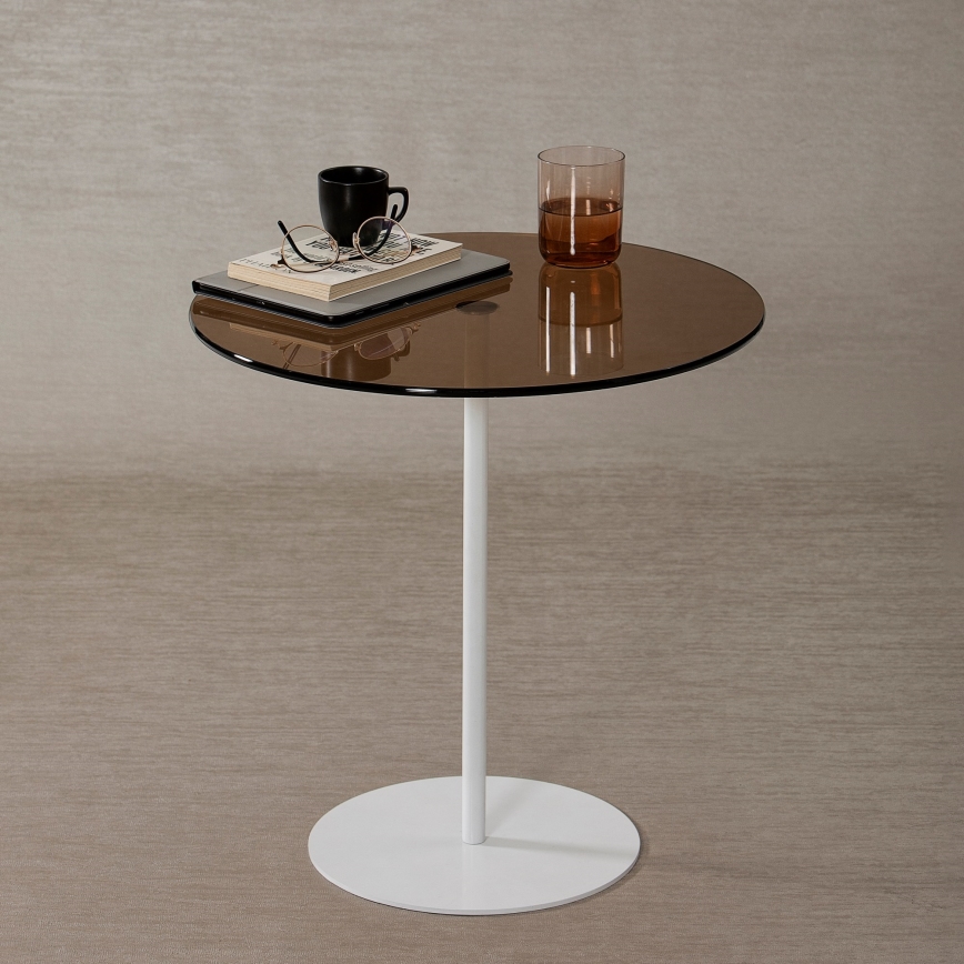 Sidebord CHILL 50x50 cm hvid/bronze