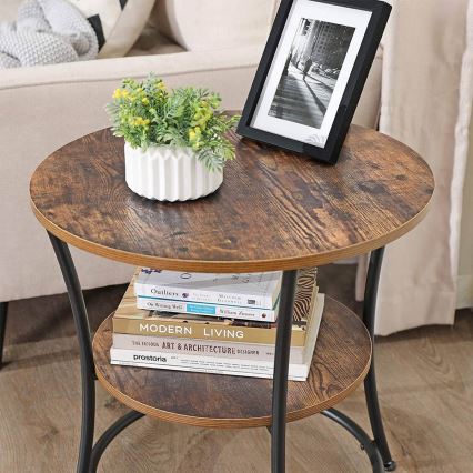 Sidebord ELDUR brun/sort