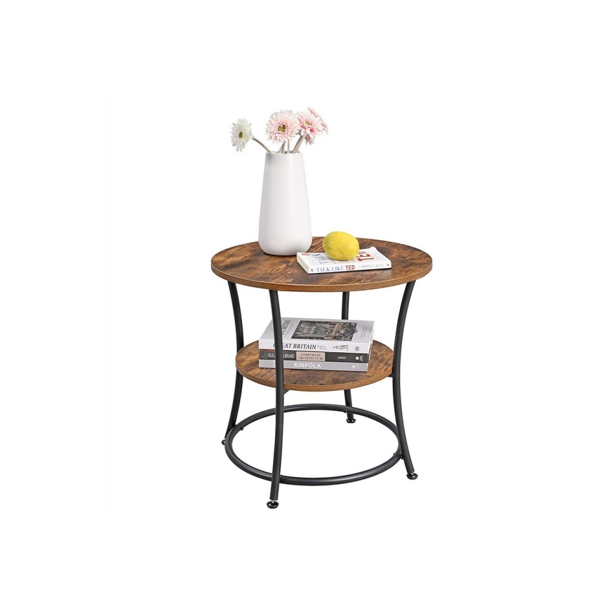 Sidebord ELDUR brun/sort