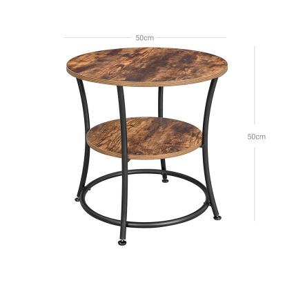 Sidebord ELDUR brun/sort