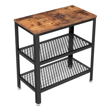 Sidebord ELDUR brun/sort
