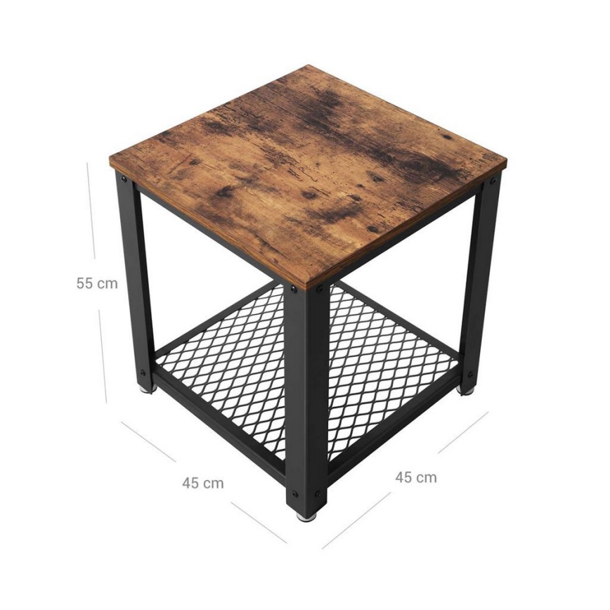 Sidebord ELDUR brun/sort