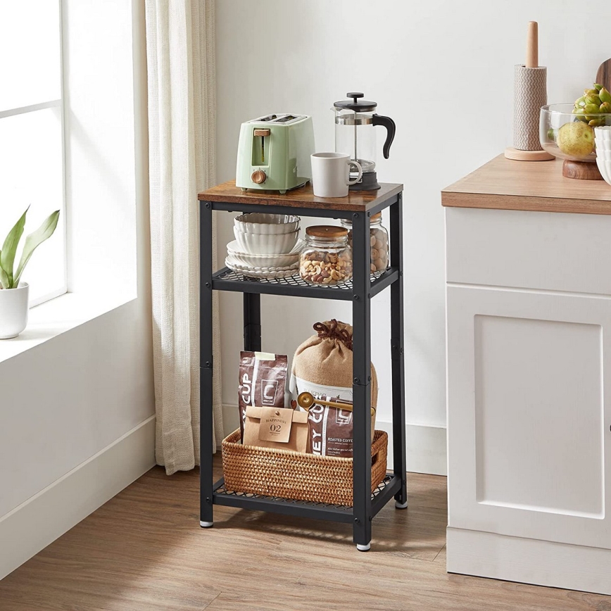 Sidebord ELDUR brun/sort