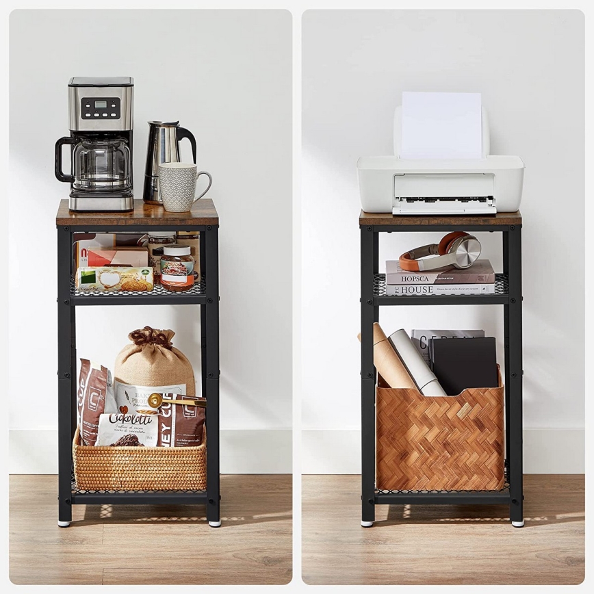 Sidebord ELDUR brun/sort
