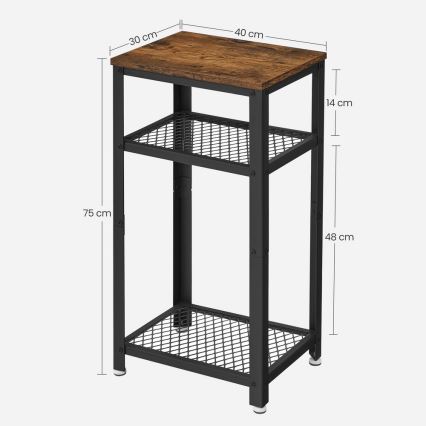 Sidebord ELDUR brun/sort