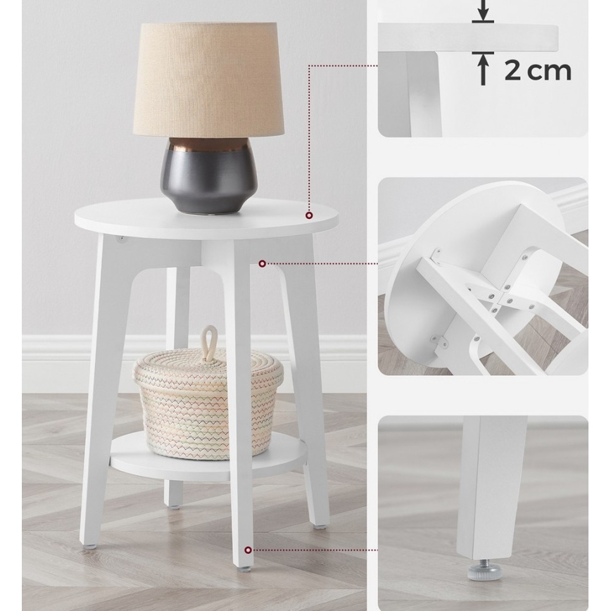 Sidebord KAEL, hvid
