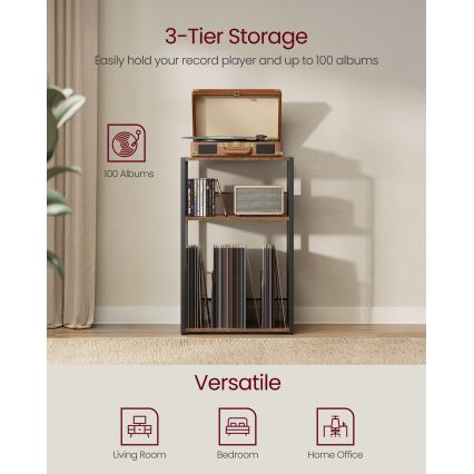 Sidebord LUVOR 43x30 cm brun/sort
