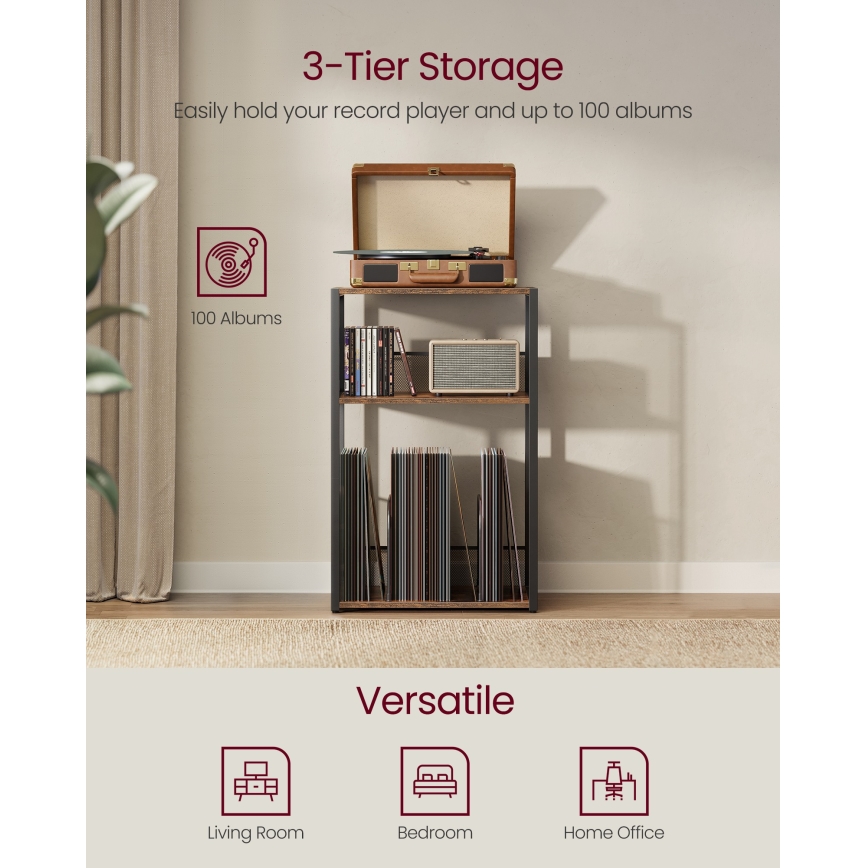 Sidebord LUVOR 43x30 cm brun/sort