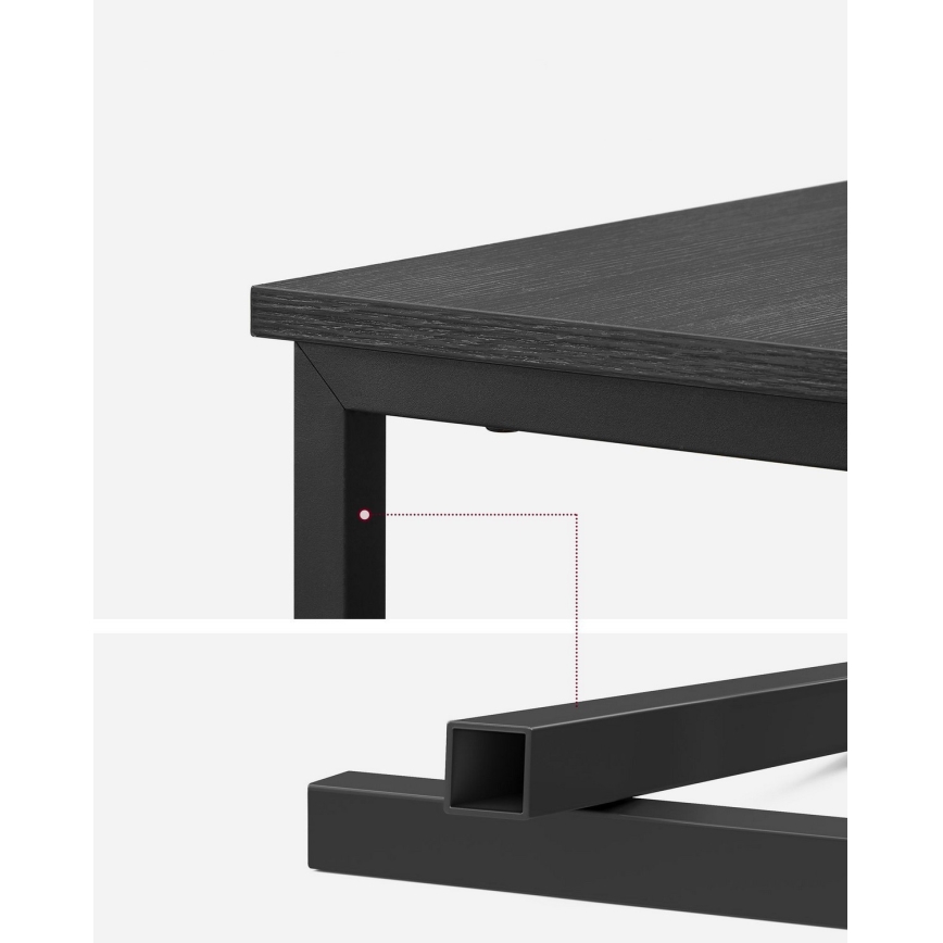 Sidebord med indbyggede stikkontakter og USB-porte ROD sort