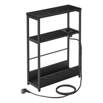 Sidebord med indbygget stikkontakt og USB-porte ROD sort