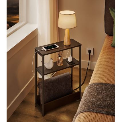 Sidebord med indbygget stikkontakt og USB-porte ROD sort
