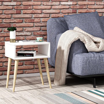 Sidebord MIKA 59x45 cm hvid