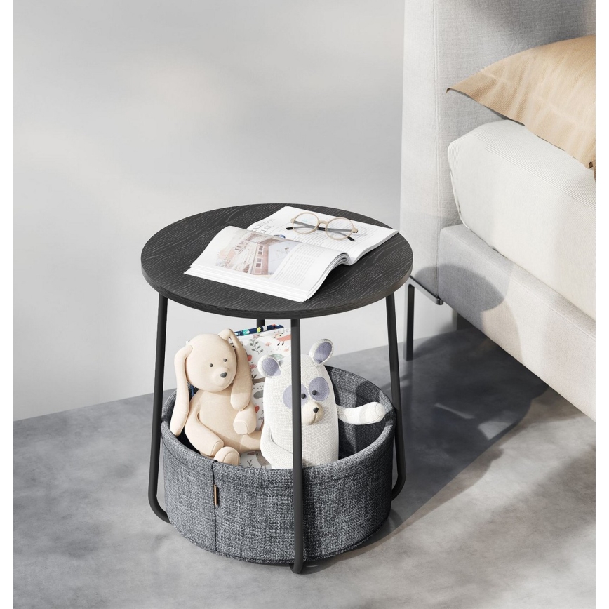 Sidebord NOIRA sort/grå