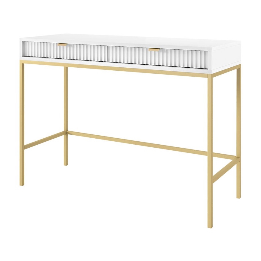 Sidebord NOVA 77x104 cm hvid/guldfarvet