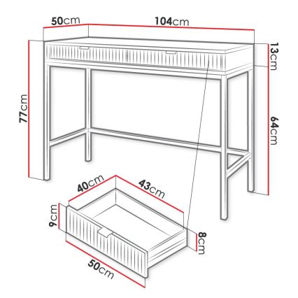 Sidebord NOVA 77x104 cm sort