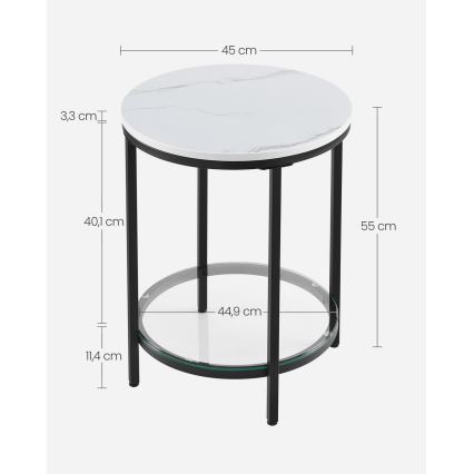 Sidebord SID sort/hvid