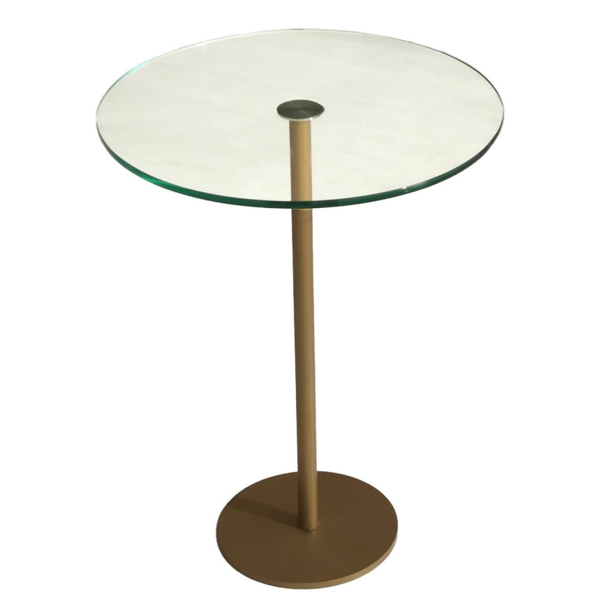 Sidebord SOCIAL 50x40 cm guldfarvet/transparent