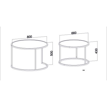 Sideborde TAMBUR sort/brun