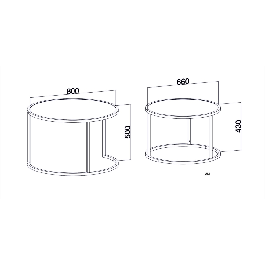 Sideborde TAMBUR sort/brun