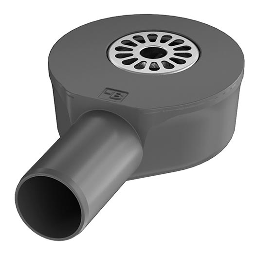 Sifon til afløbsrende 13,1x5,7 cm grå