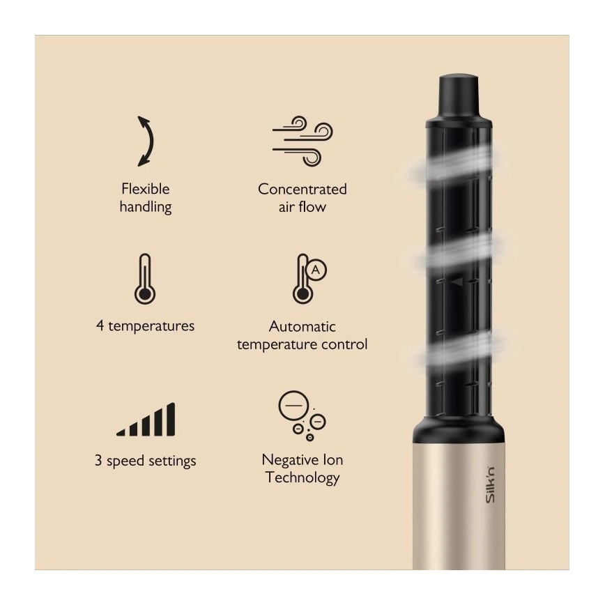 Silk’n - Hårtørrer SILKYAIR FLEX 230V sort/guld