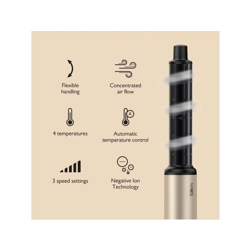 Silk’n - Hårtørrer SILKYAIR FLEX 230V sort/guld