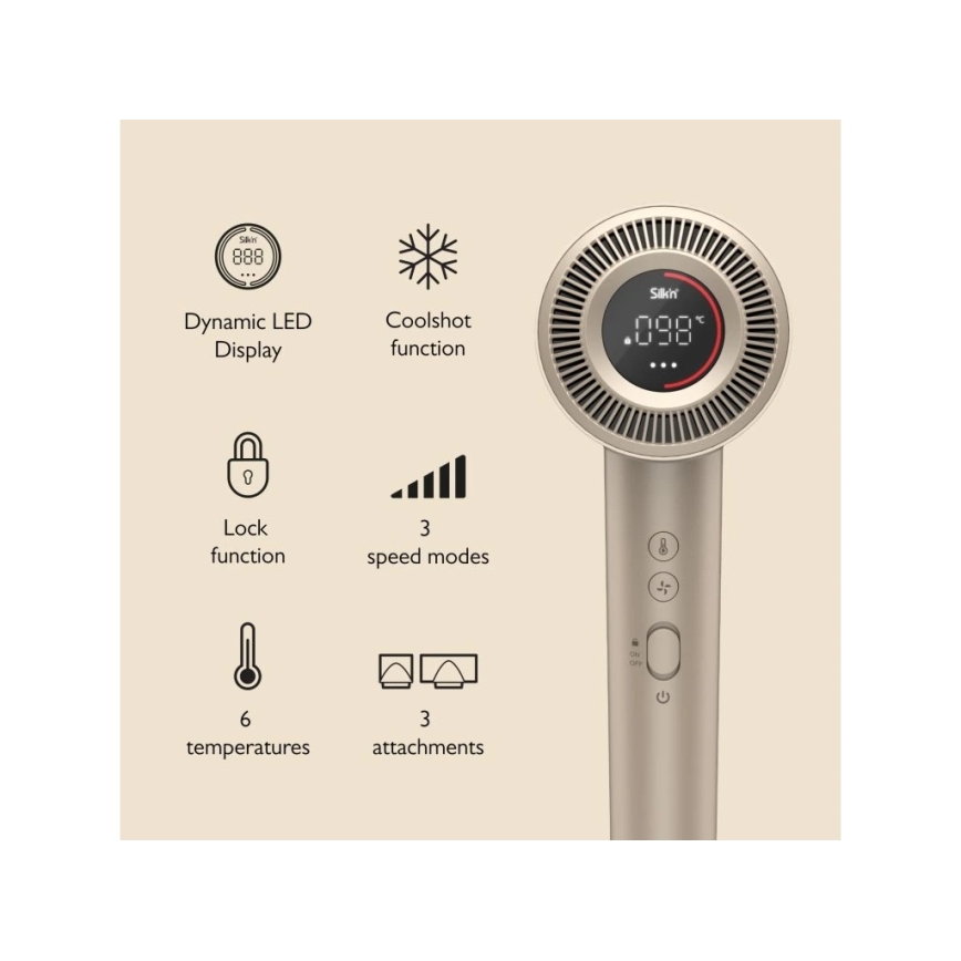 Silk’n - Hårtørrer SILKYAIR PRO 1600 W/230 V, guld