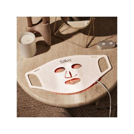 Silk’n - LED RGB terapeutisk ansigtsmaske LED/5V 2000 mAh hvid + fjernbetjening