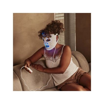 Silk’n - LED RGB terapeutisk ansigtsmaske LED/5V 2000 mAh hvid + fjernbetjening