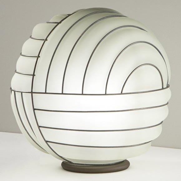 SIRU - Bordlampe CARTESIO 1xE27/60W/230V brun/hvid Venetian glas