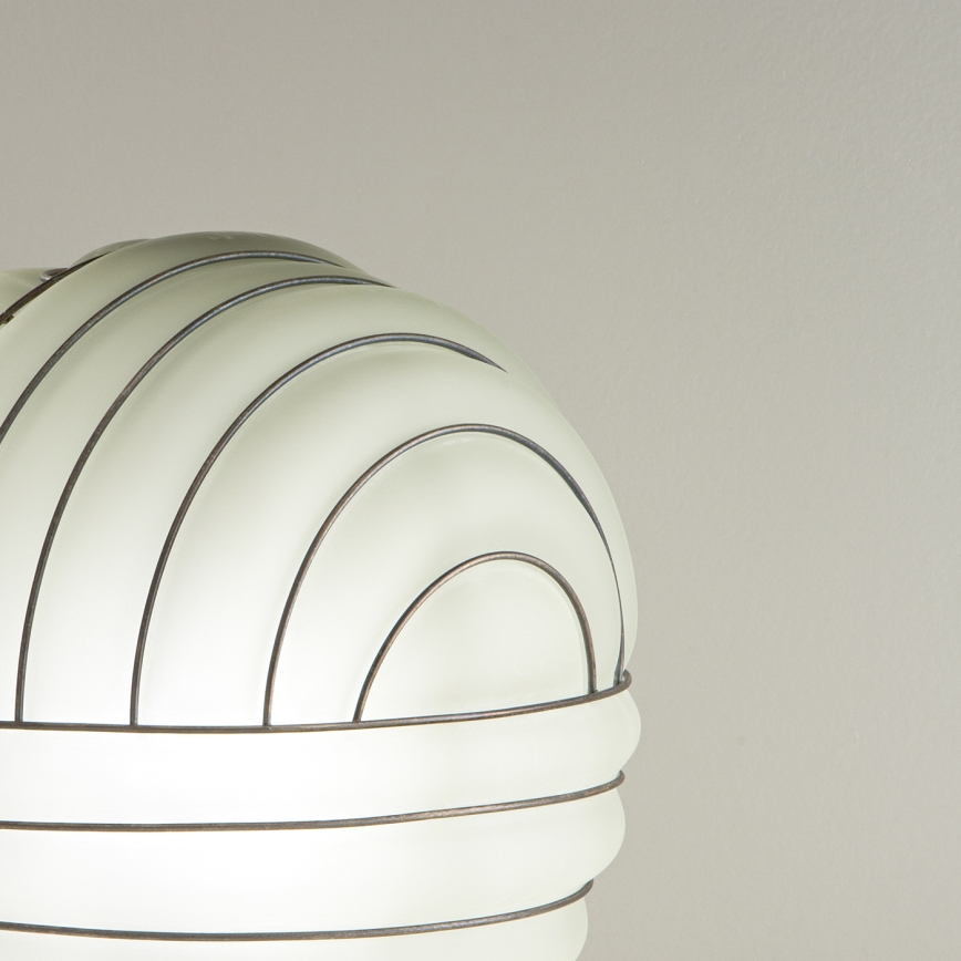 SIRU - Bordlampe CARTESIO 1xE27/60W/230V brun/hvid Venetian glas