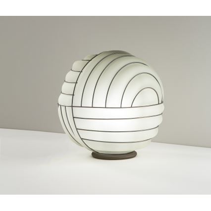 SIRU - Bordlampe CARTESIO 1xE27/60W/230V brun/hvid Venetian glas