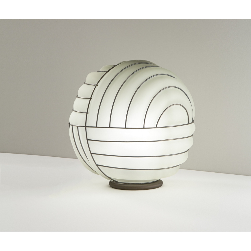SIRU - Bordlampe CARTESIO 1xE27/60W/230V brun/hvid Venetian glas